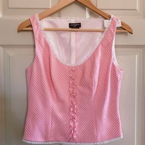 VINTAGE GINGHAM PLAID PINK TANK